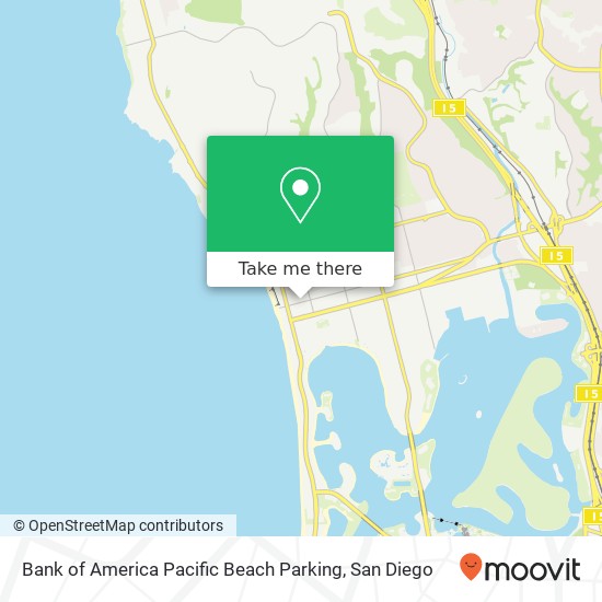 Bank of America Pacific Beach Parking map
