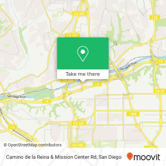 Camino de la Reina & Mission Center Rd map