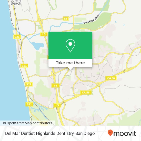 Del Mar Dentist Highlands Dentistry map