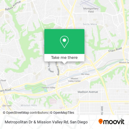 Metropolitan Dr & Mission Valley Rd map