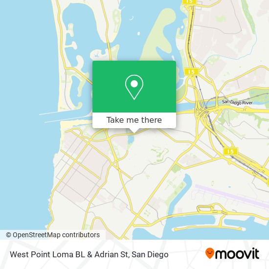 West Point Loma BL & Adrian St map