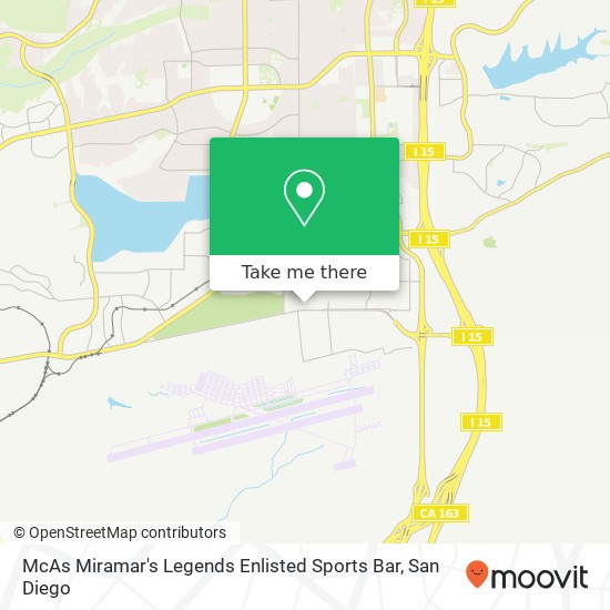 Mapa de McAs Miramar's Legends Enlisted Sports Bar