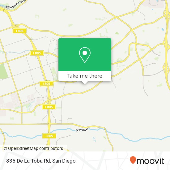 835 De La Toba Rd map