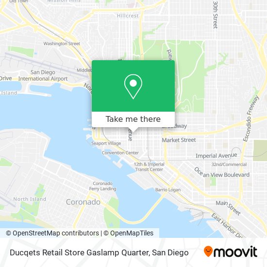 Mapa de Ducqets Retail Store Gaslamp Quarter