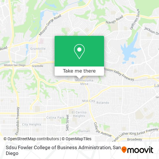 Sdsu Fowler College of Business Administration map