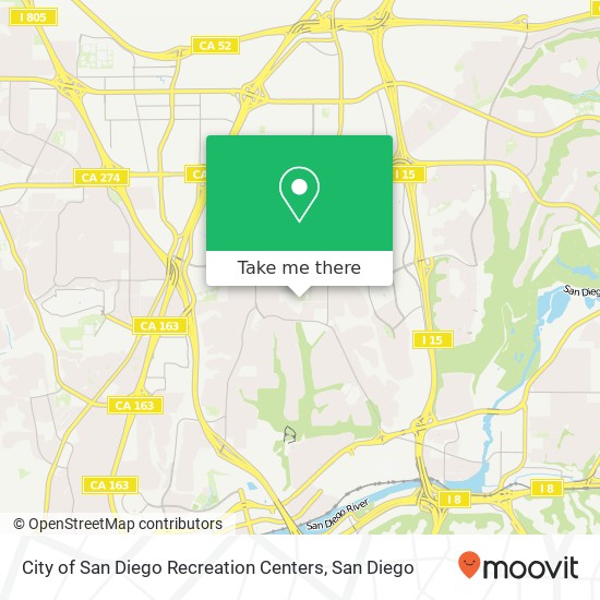 City of San Diego Recreation Centers map