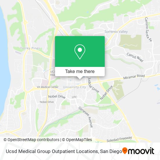 Ucsd Medical Group Outpatient Locations map