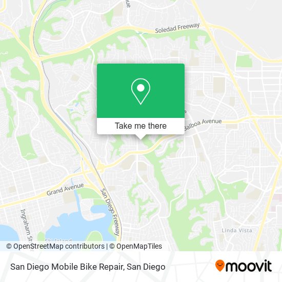 Mapa de San Diego Mobile Bike Repair