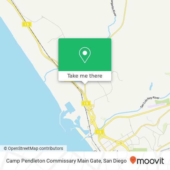 Camp Pendleton Commissary Main Gate map