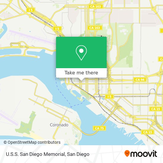U.S.S. San Diego Memorial map