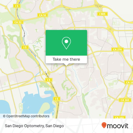 San Diego Optometry map