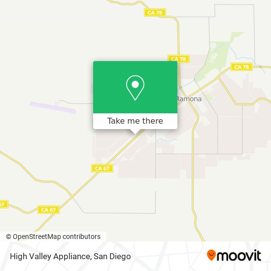 High Valley Appliance map