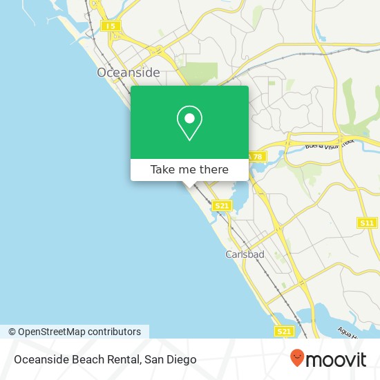 Oceanside Beach Rental map