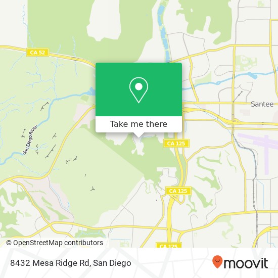 Mapa de 8432 Mesa Ridge Rd