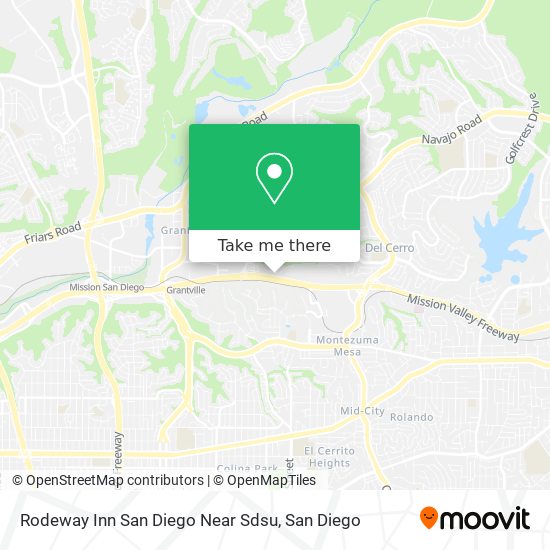 Rodeway Inn San Diego Near Sdsu map