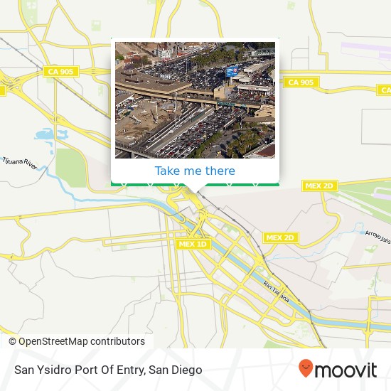 Mapa de San Ysidro Port Of Entry