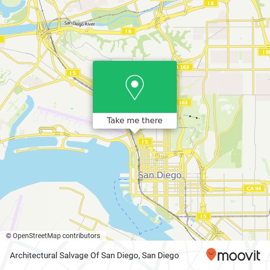 Architectural Salvage Of San Diego map