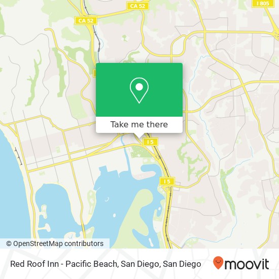 Mapa de Red Roof Inn - Pacific Beach, San Diego