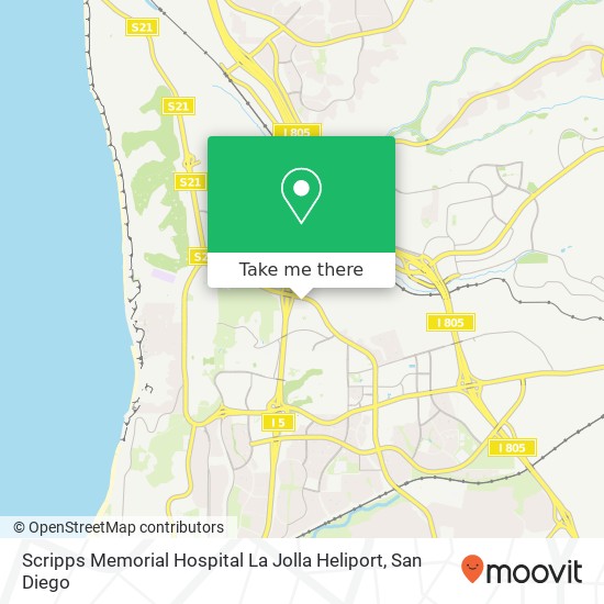 Mapa de Scripps Memorial Hospital La Jolla Heliport