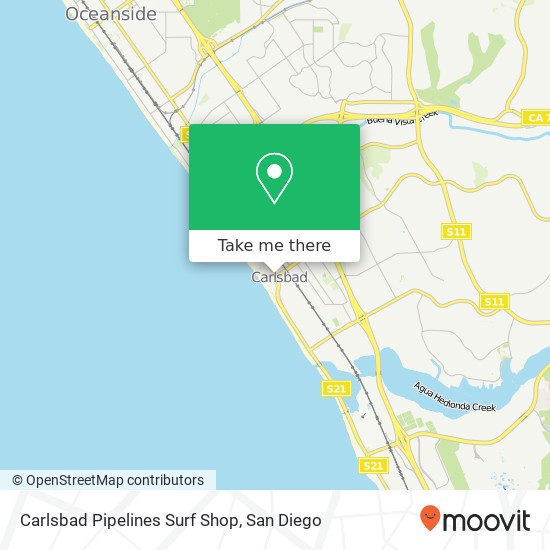 Carlsbad Pipelines Surf Shop map