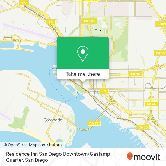 Mapa de Residence Inn San Diego Downtown / Gaslamp Quarter