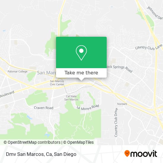 Mapa de Dmv San Marcos, Ca