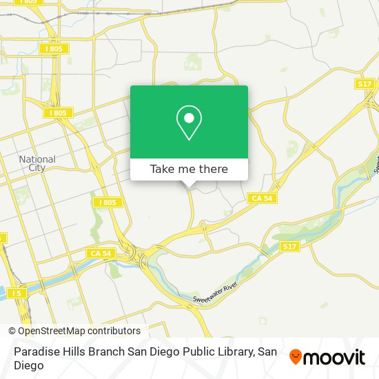 Paradise Hills Branch San Diego Public Library map