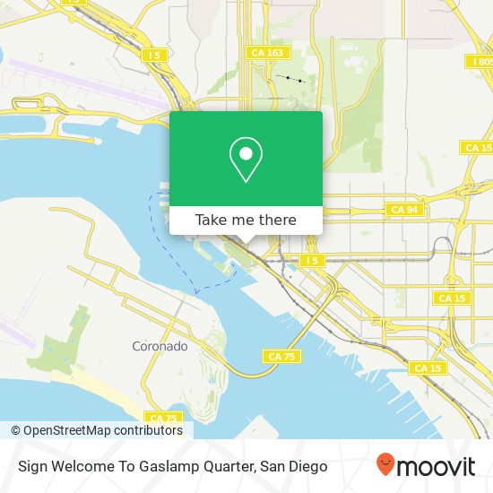 Mapa de Sign Welcome To Gaslamp Quarter