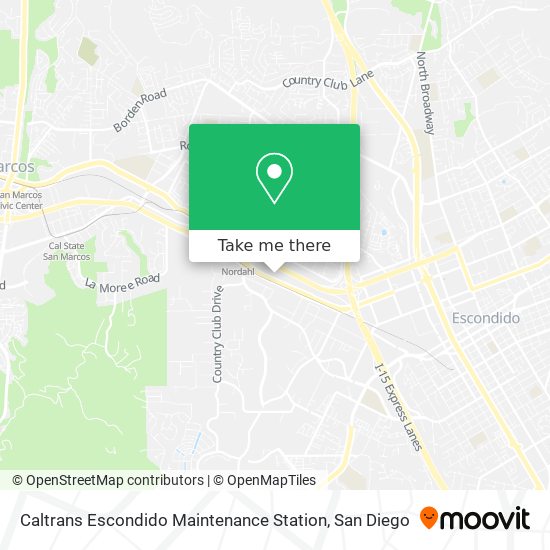 Caltrans Escondido Maintenance Station map