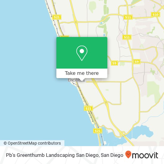 Pb's Greenthumb Landscaping San Diego map