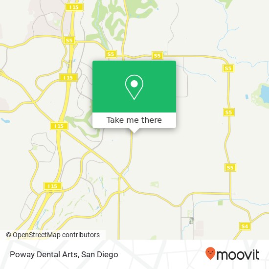 Poway Dental Arts map