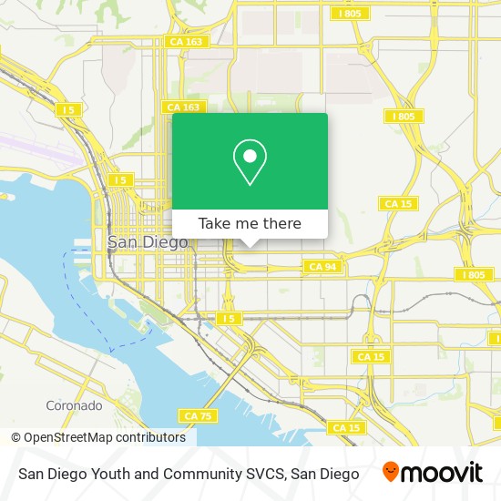San Diego Youth and Community SVCS map