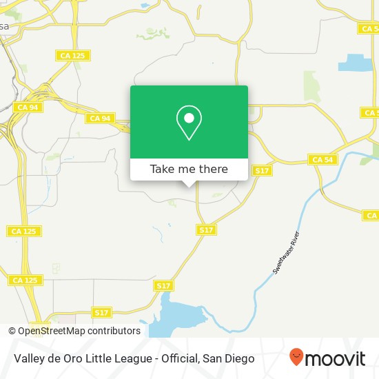 Valley de Oro Little League - Official map