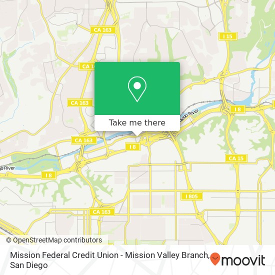 Mapa de Mission Federal Credit Union - Mission Valley Branch