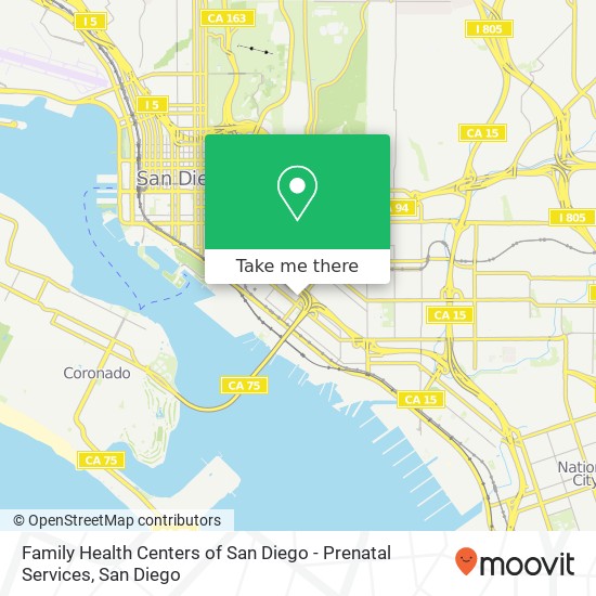 Mapa de Family Health Centers of San Diego - Prenatal Services