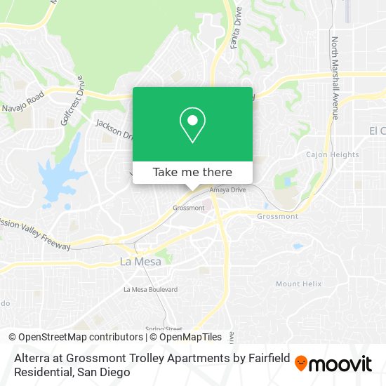 Alterra at Grossmont Trolley Apartments by Fairfield Residential map