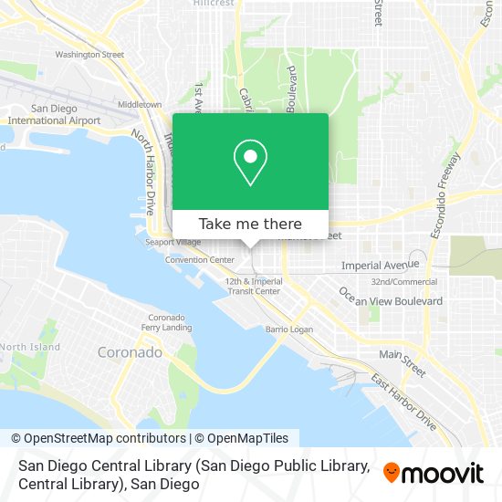 San Diego Central Library (San Diego Public Library, Central Library) map