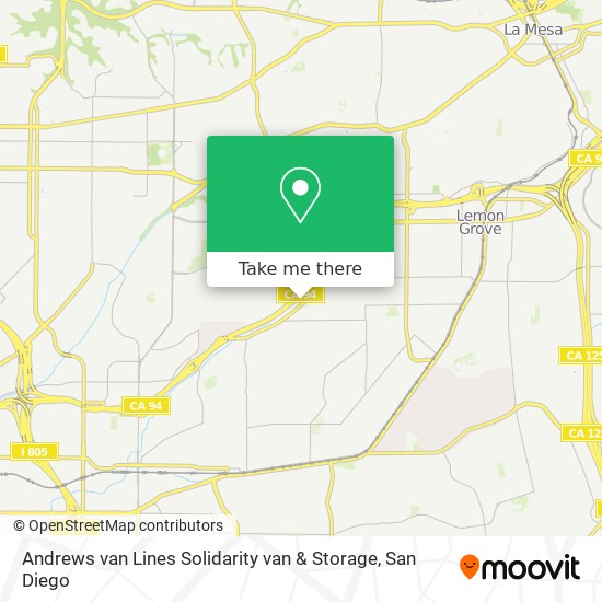 Andrews van Lines Solidarity van & Storage map