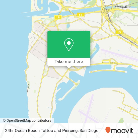 Mapa de 24hr Ocean Beach Tattoo and Piercing