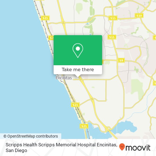 Scripps Health Scripps Memorial Hospital Encinitas map