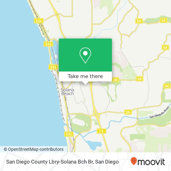 Mapa de San Diego County Lbry-Solana Bch Br
