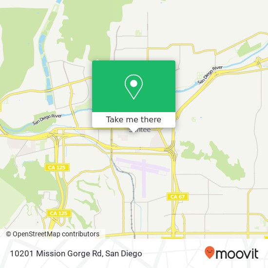 10201 Mission Gorge Rd map