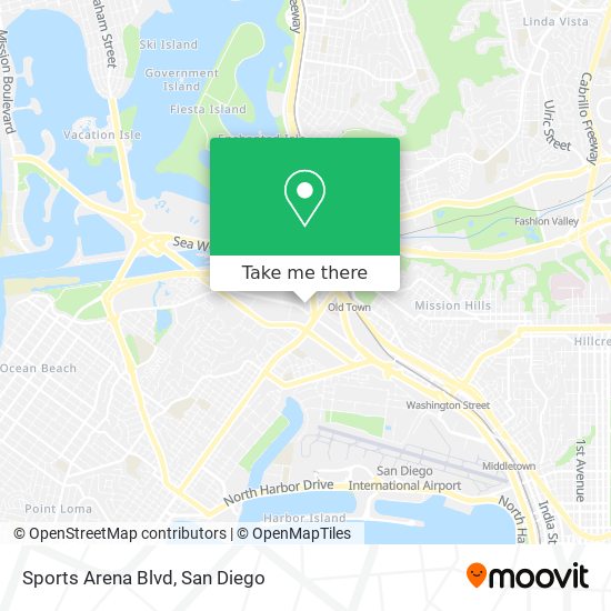 Sports Arena Blvd map