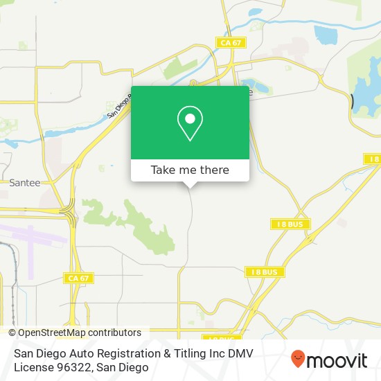 San Diego Auto Registration & Titling Inc DMV License 96322 map