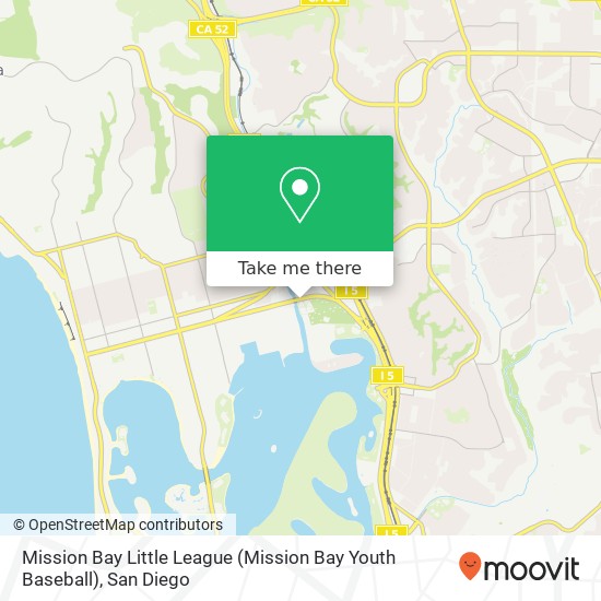 Mapa de Mission Bay Little League (Mission Bay Youth Baseball)