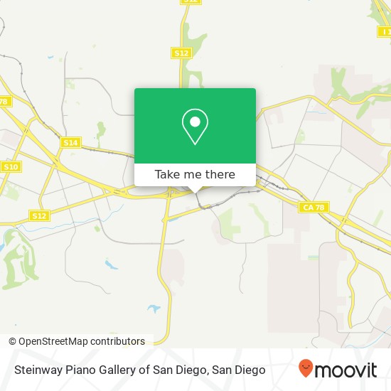 Mapa de Steinway Piano Gallery of San Diego