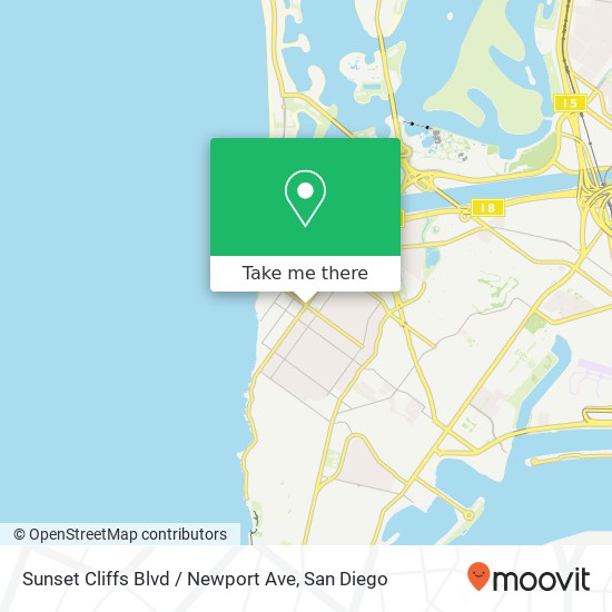 Mapa de Sunset Cliffs Blvd / Newport Ave