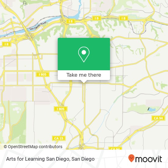 Mapa de Arts for Learning San Diego