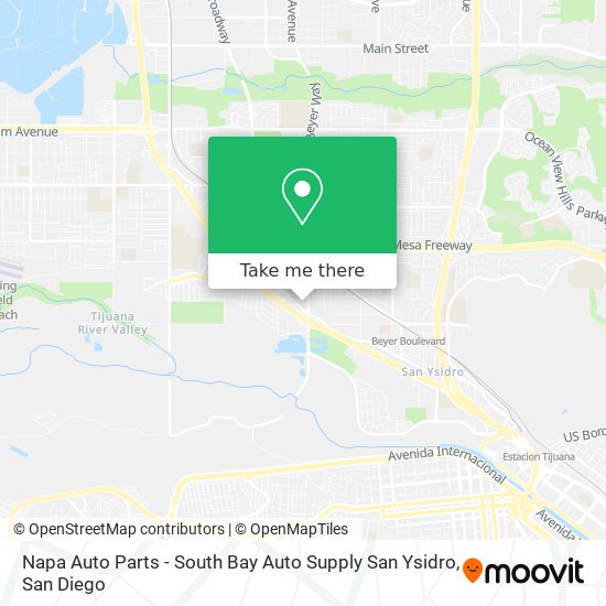 Mapa de Napa Auto Parts - South Bay Auto Supply San Ysidro