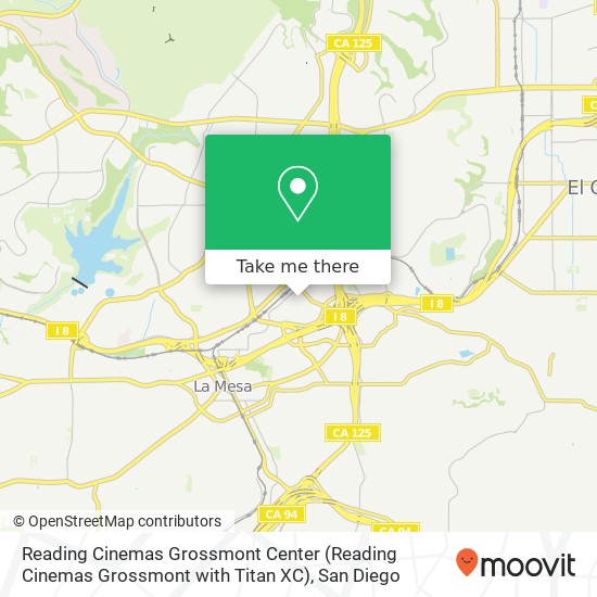 Mapa de Reading Cinemas Grossmont Center (Reading Cinemas Grossmont with Titan XC)